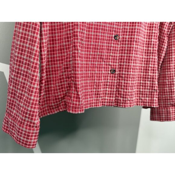 Jack Wolfskin Women’s XL Light Red Check Performance Hiking Outdoor Shirt - Picture 7 of 16
